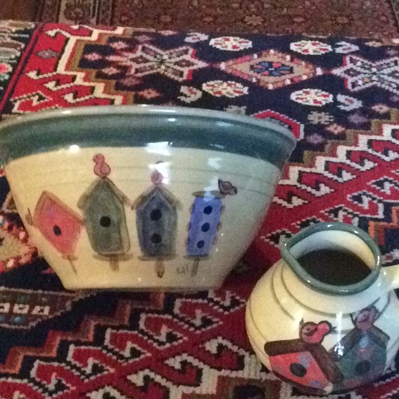 HandPainted Bowl & Creamer Set - Picture 1 of 7